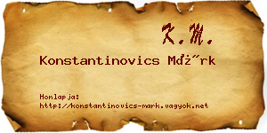 Konstantinovics Márk névjegykártya