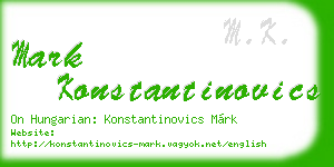 mark konstantinovics business card